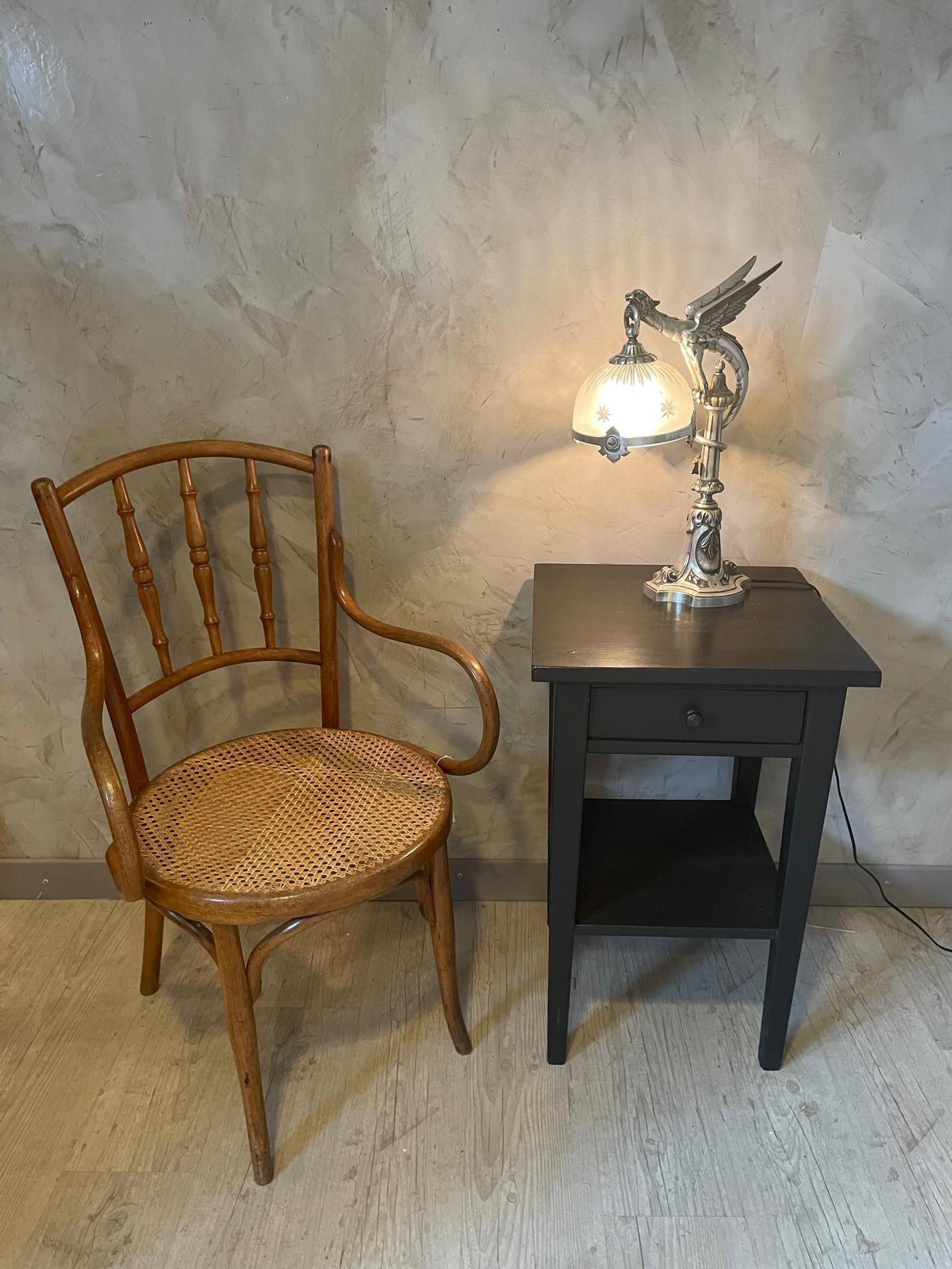 Lampe de table en bronze et verre Art Nouveau français du 20e siècle en vente 9