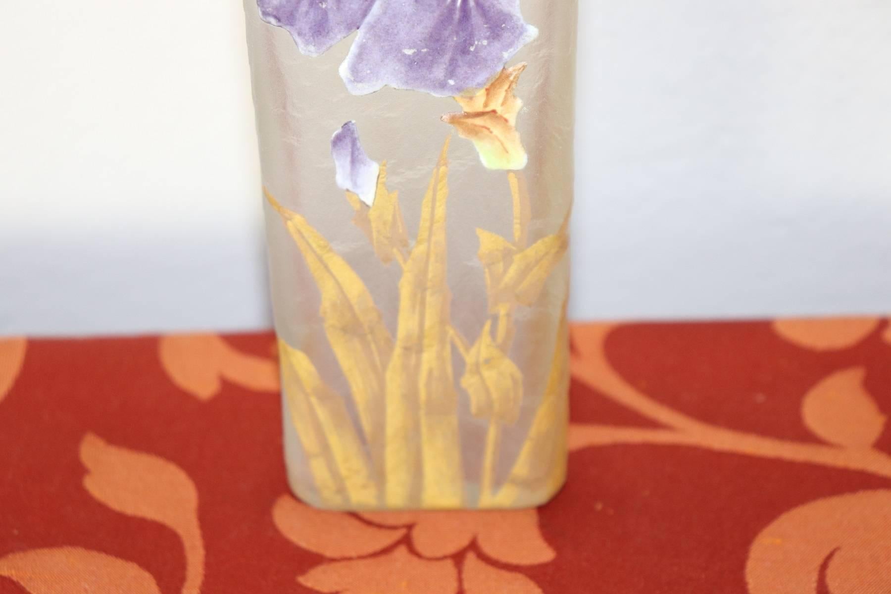 20th Century French Art Nouveau Legras Mont Joye Vase in Transparent Glass In Excellent Condition In Casale Monferrato, IT
