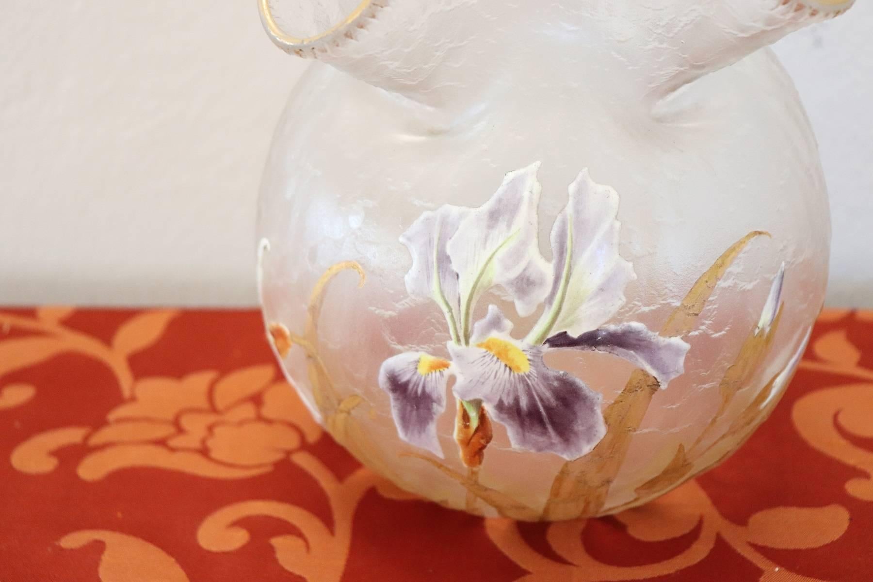 20th Century French Art Nouveau Legras Mont Joye Vase in Transparent Glass 1