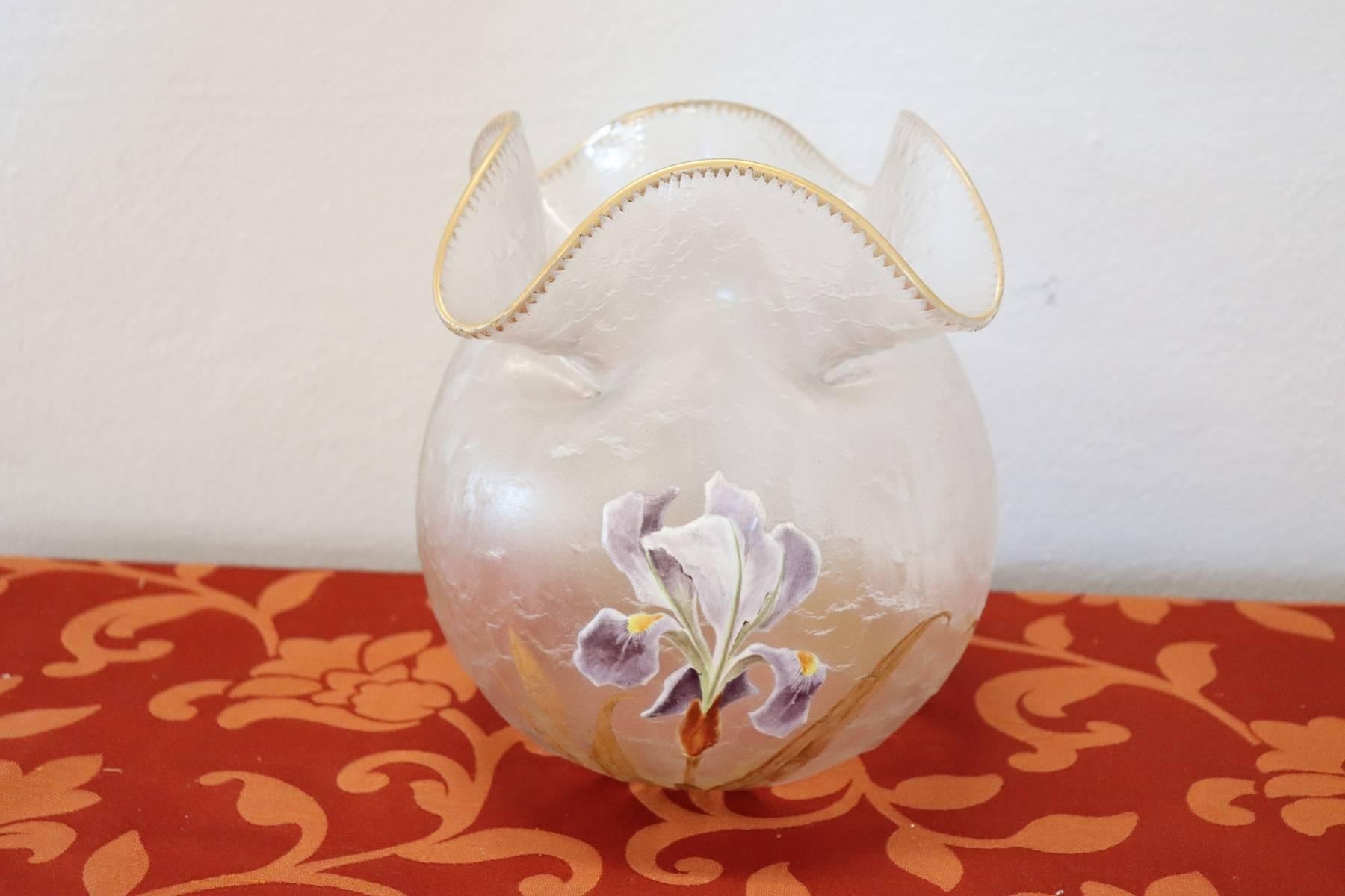 20th Century French Art Nouveau Legras Mont Joye Vase in Transparent Glass 2