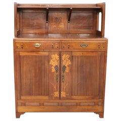 20th Century French Art Nouveau Mahogany Inlay Sideboard, Buffet or Credenza