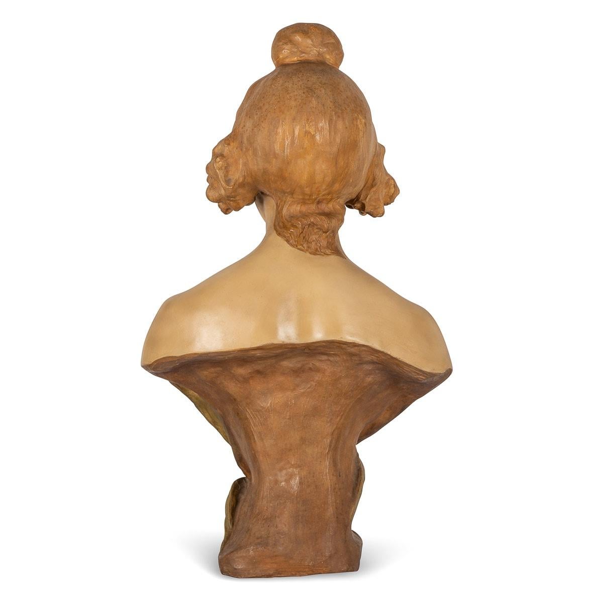 20th Century French Art Nouveau Terracotta Bust, A Gory, c.1900 In Good Condition For Sale In Royal Tunbridge Wells, Kent