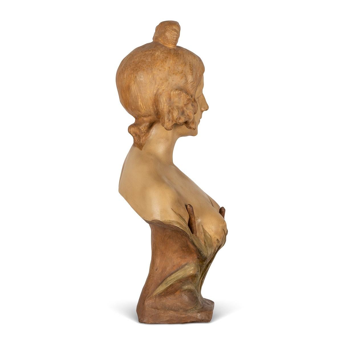 20th Century French Art Nouveau Terracotta Bust, A Gory, c.1900 For Sale 1