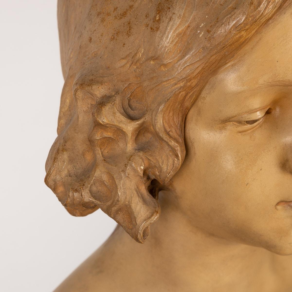 20th Century French Art Nouveau Terracotta Bust, A Gory, c.1900 For Sale 4