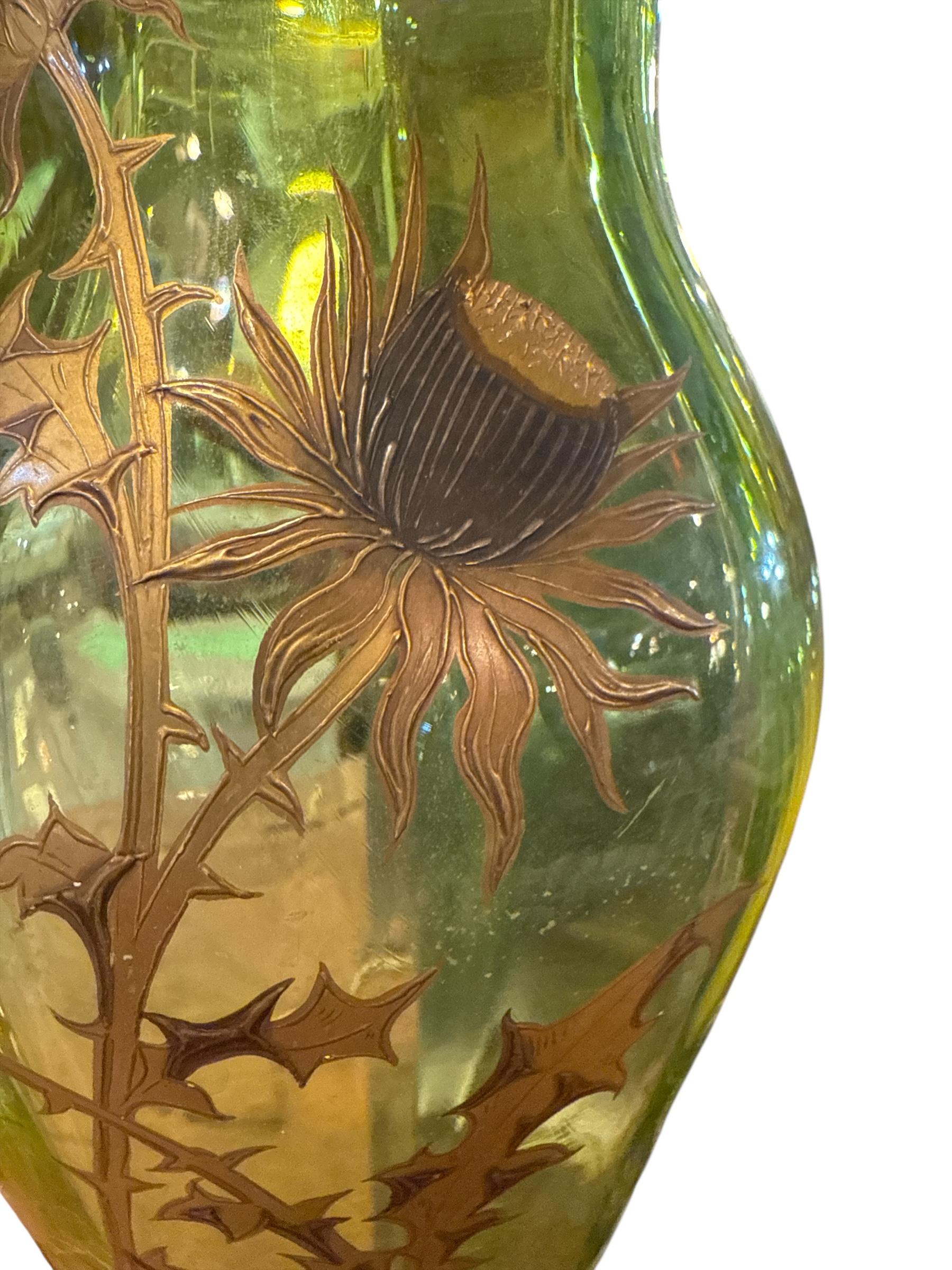 Glass 20th Century French Art Nouveau Vase For Sale
