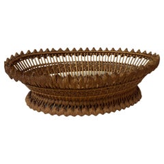 20th century French Artisanal Craftmanship Decorative Basket, 1950s