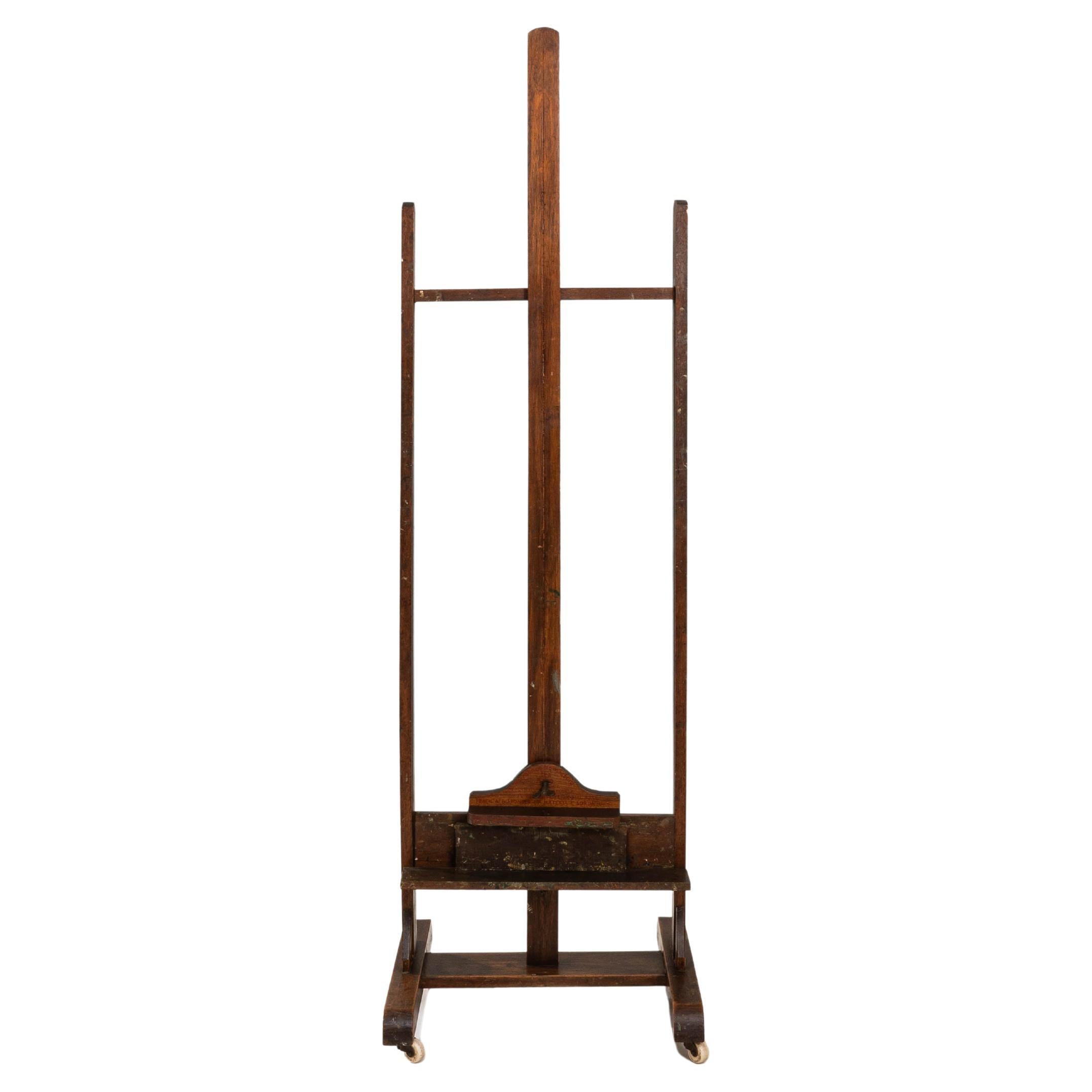 Caballete de madera de artista francés del siglo XX