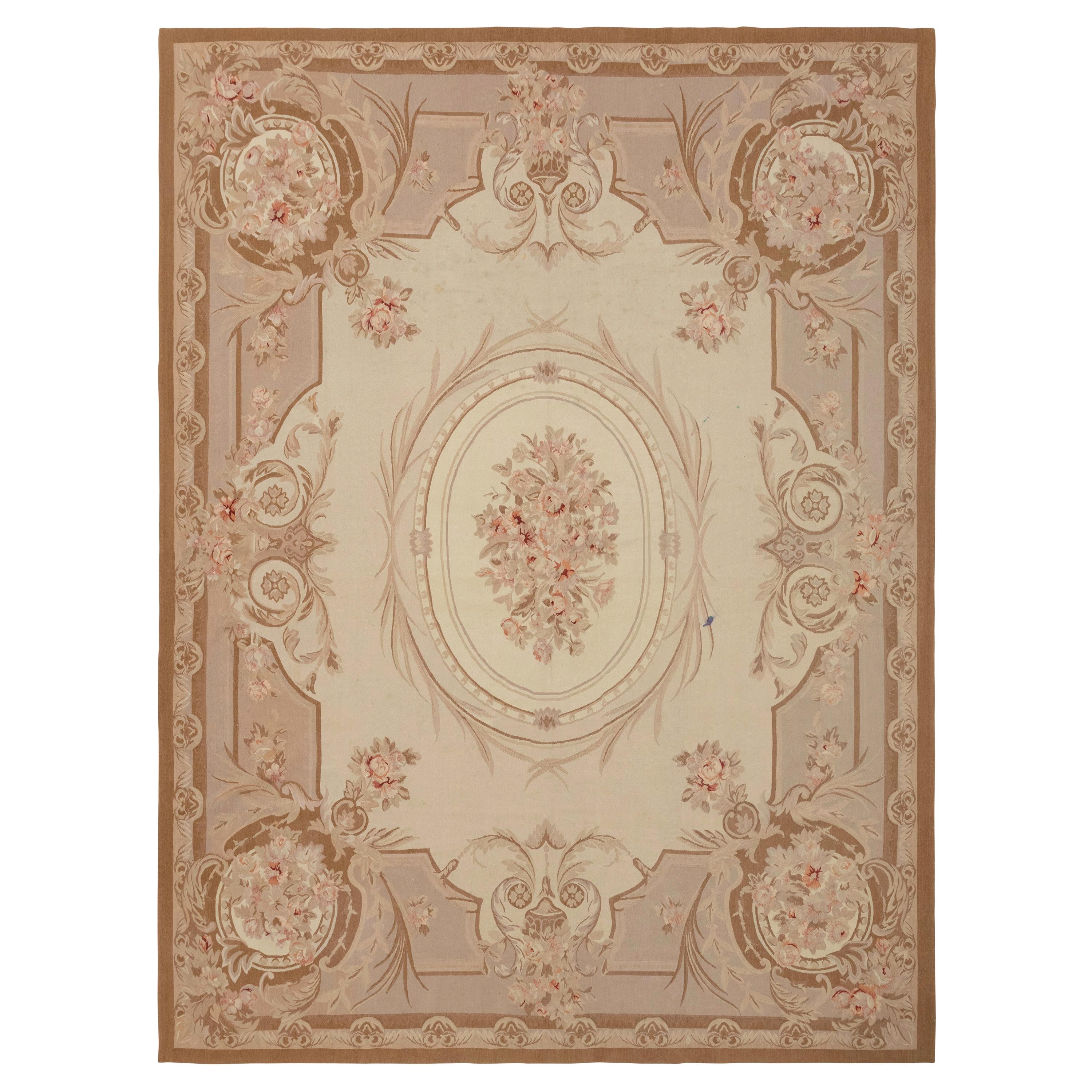 20th Century French Aubusson Rug For Sale