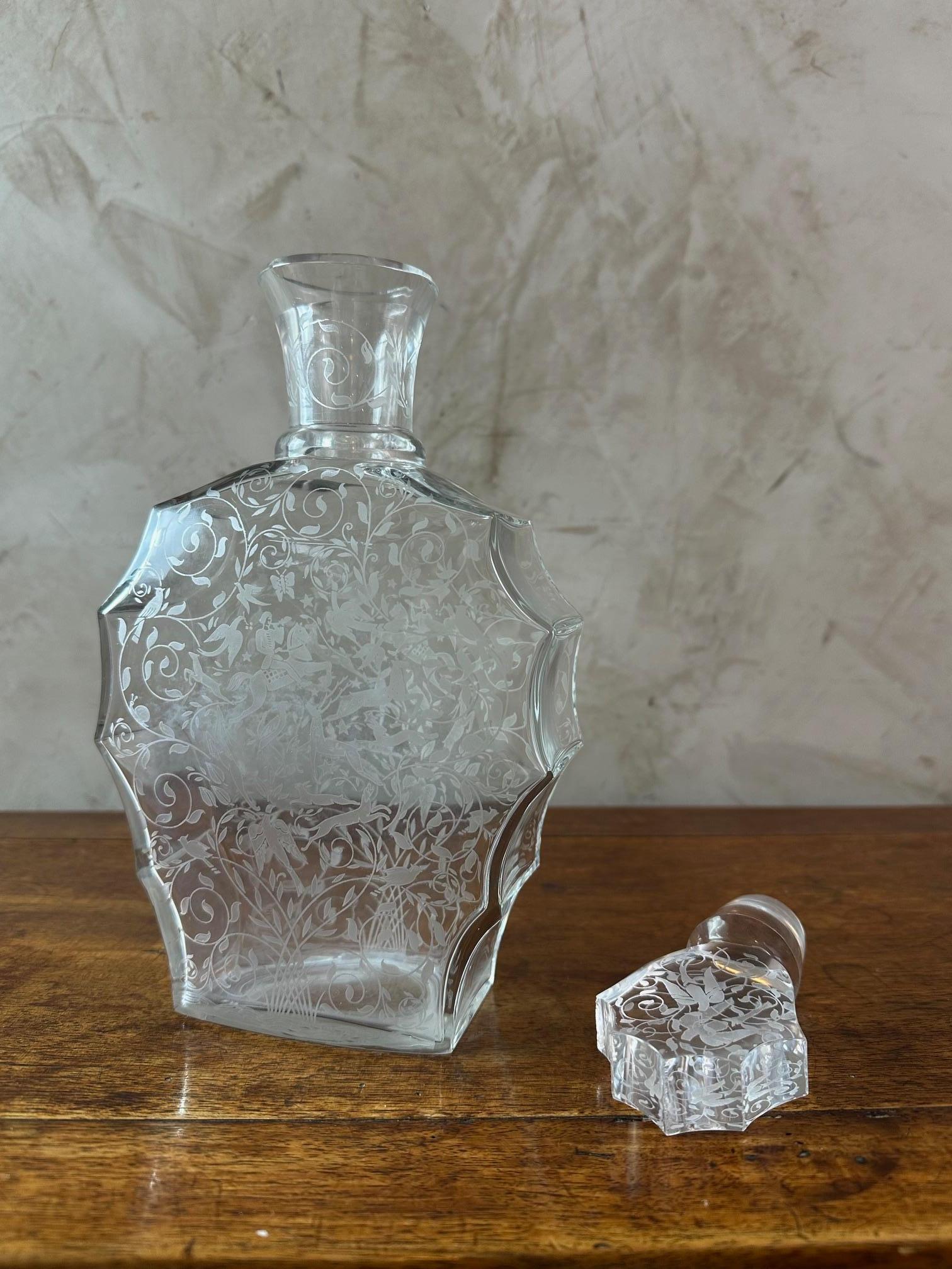 Carafe Djeddah modèle français du 20e siècle en cristal de Baccarat, années 1946 en vente 4