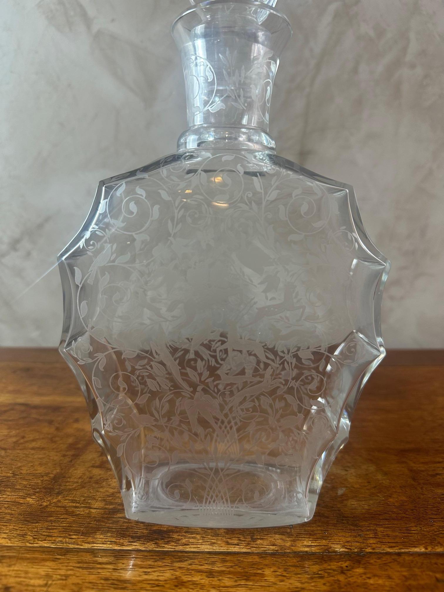 Carafe Djeddah modèle français du 20e siècle en cristal de Baccarat, années 1946 Bon état - En vente à LEGNY, FR