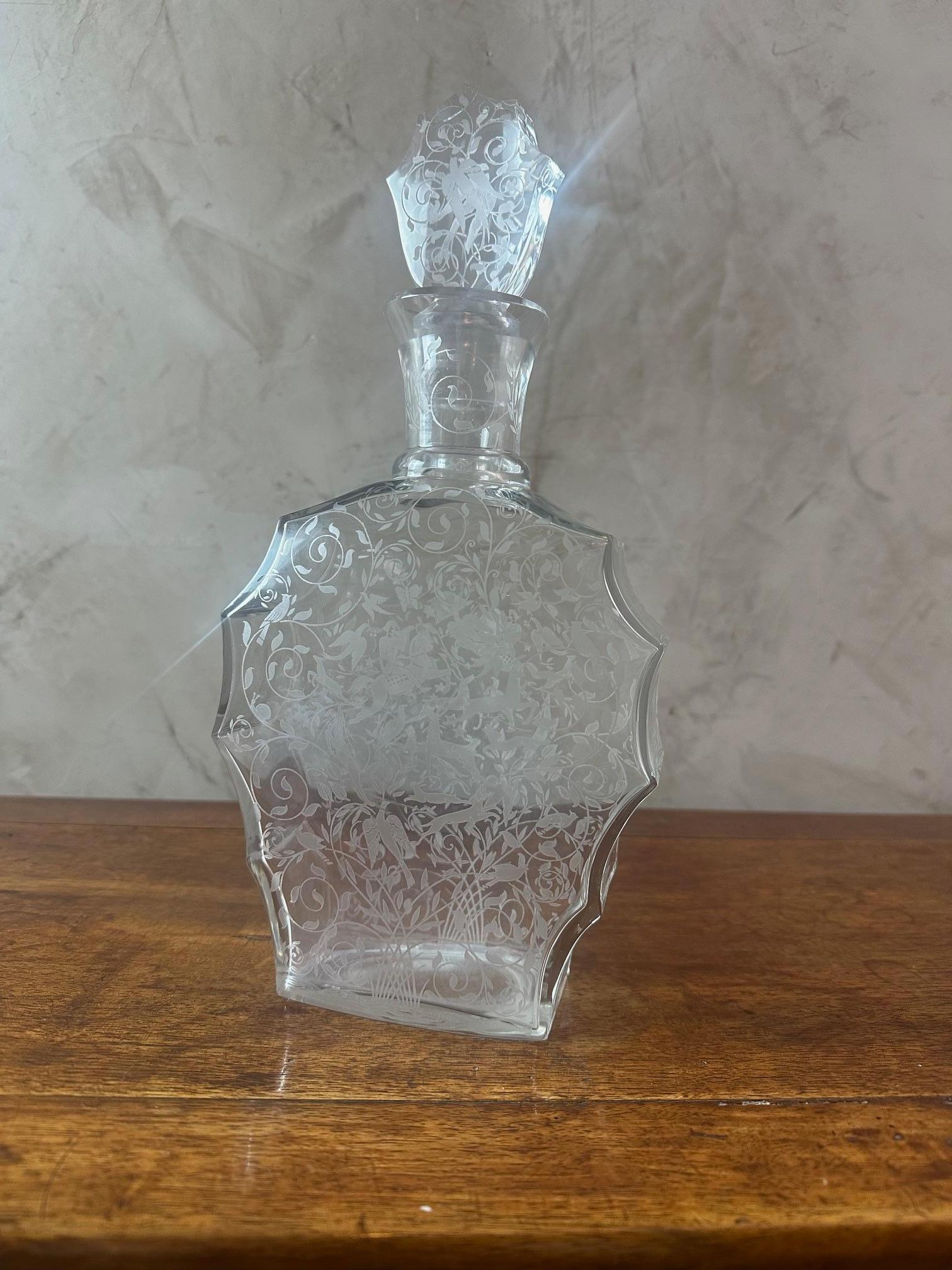 Carafe Djeddah modèle français du 20e siècle en cristal de Baccarat, années 1946 en vente 2