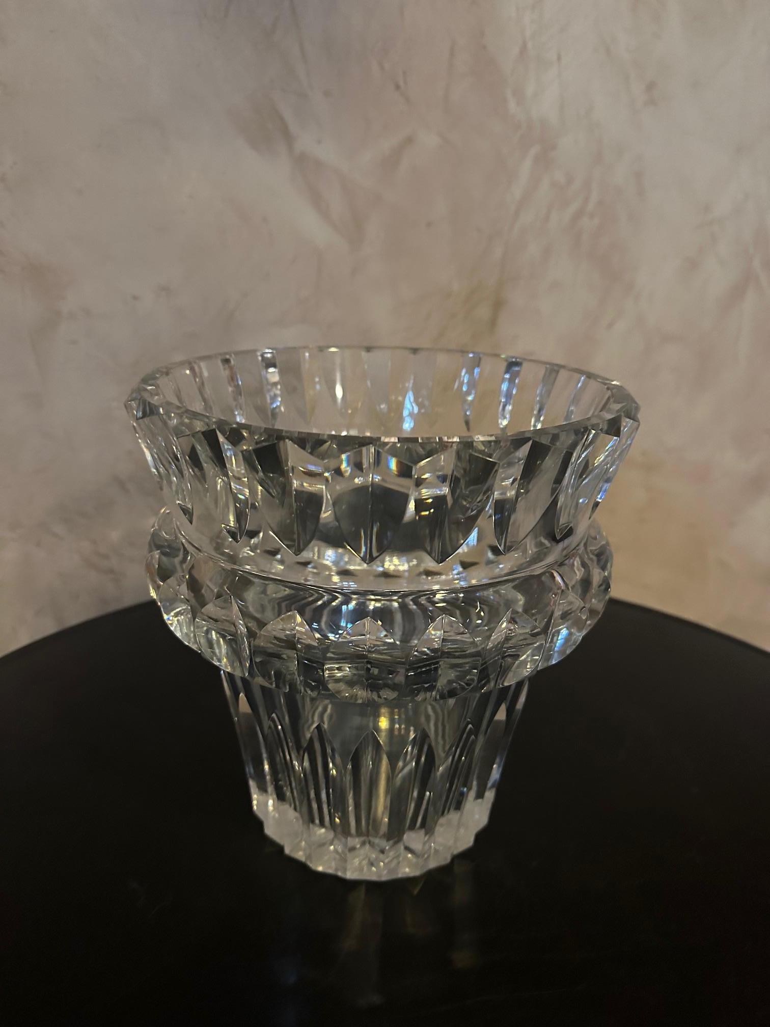 Mid-20th Century 20th century French Baccarat Crystal Vase, 1950s For Sale