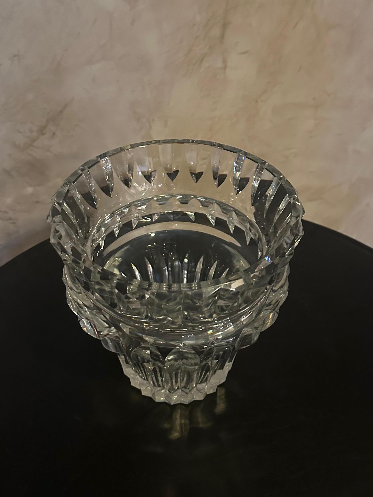 20th century French Baccarat Crystal Vase, 1950s For Sale 2