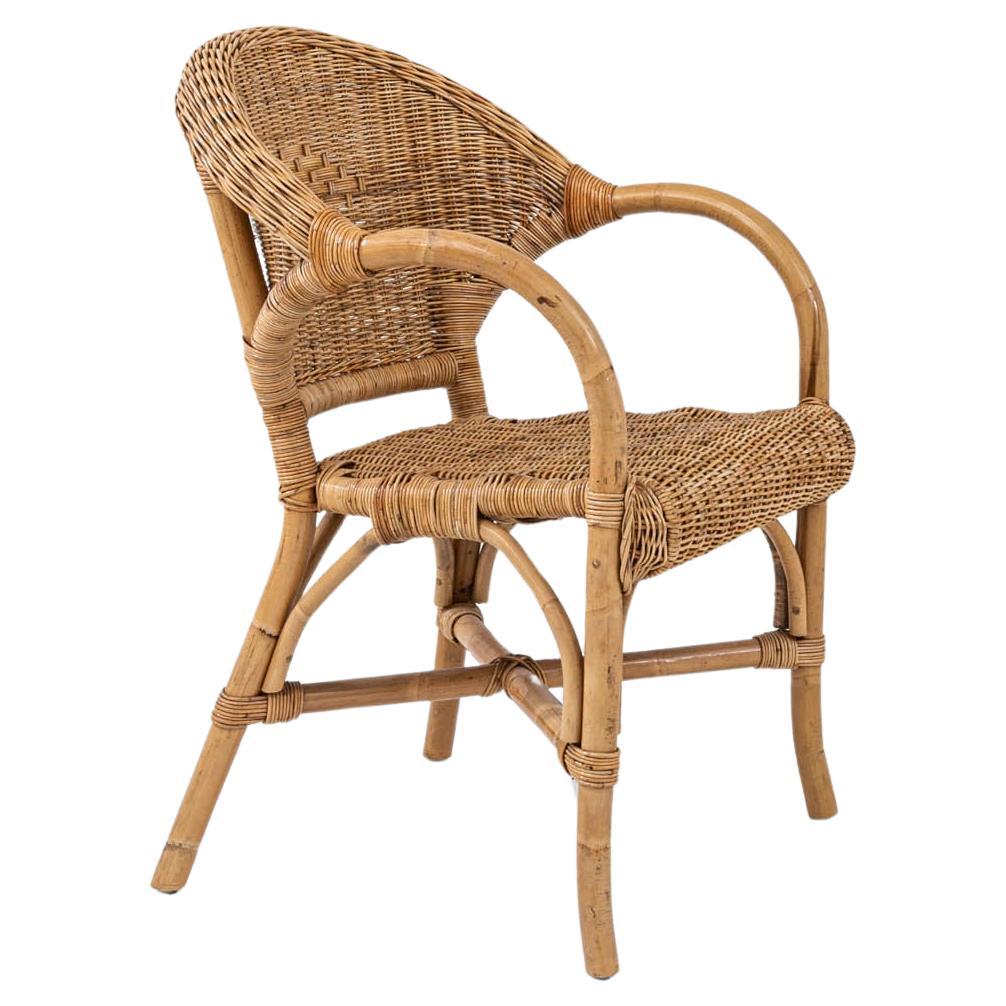 20th Century French Bamboo Armchair 