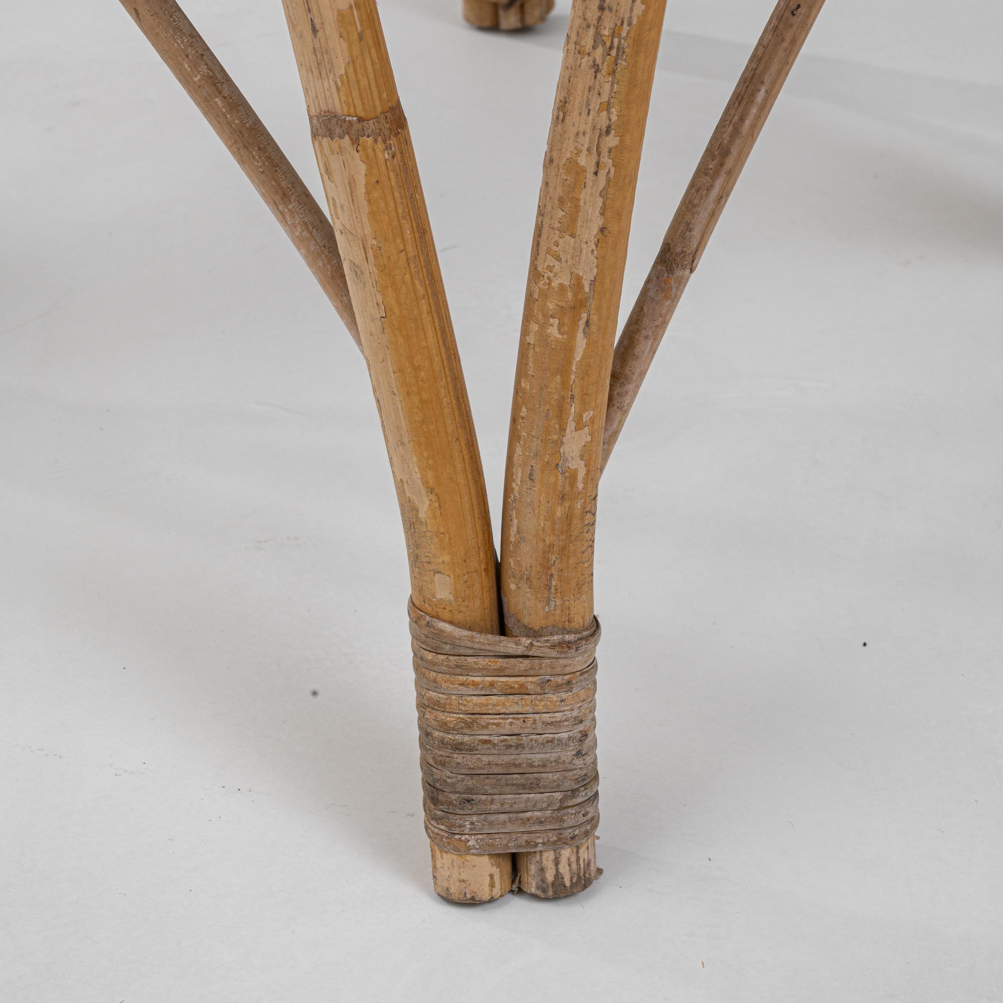 Französischer Bambus-Couchtisch des 20. Jahrhunderts mit Glasplatte 6