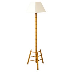 20th Century French Bamboo Floor Lamp