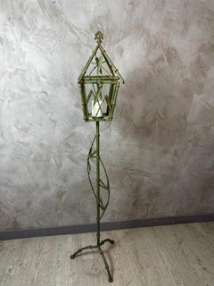 20th century French Bamboo Metal Lantern, 1950s