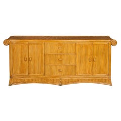 20th Century French Bamboo Rattan Sideboard, circa 1970