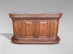 20th Century French Bar in Solid Wood with Zinc Top