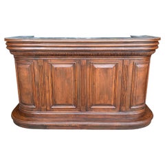 20th Century French Bar in Solid Wood with Zinc Top