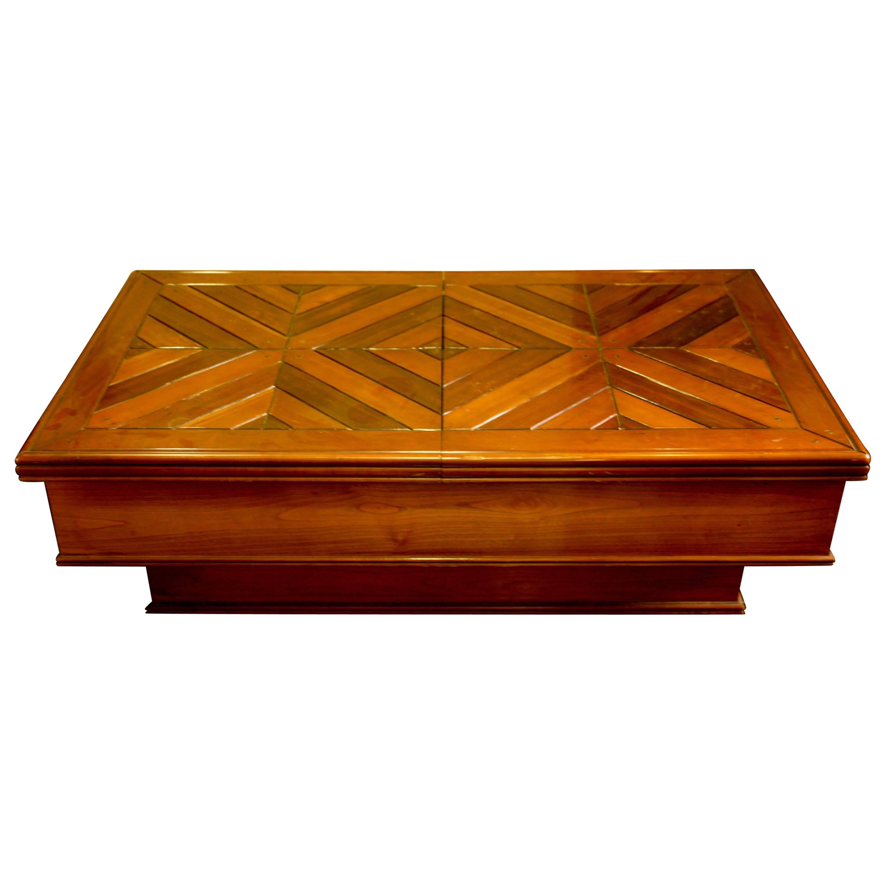 Mesa de bar francesa del siglo XX de madera maciza con tablero deslizante