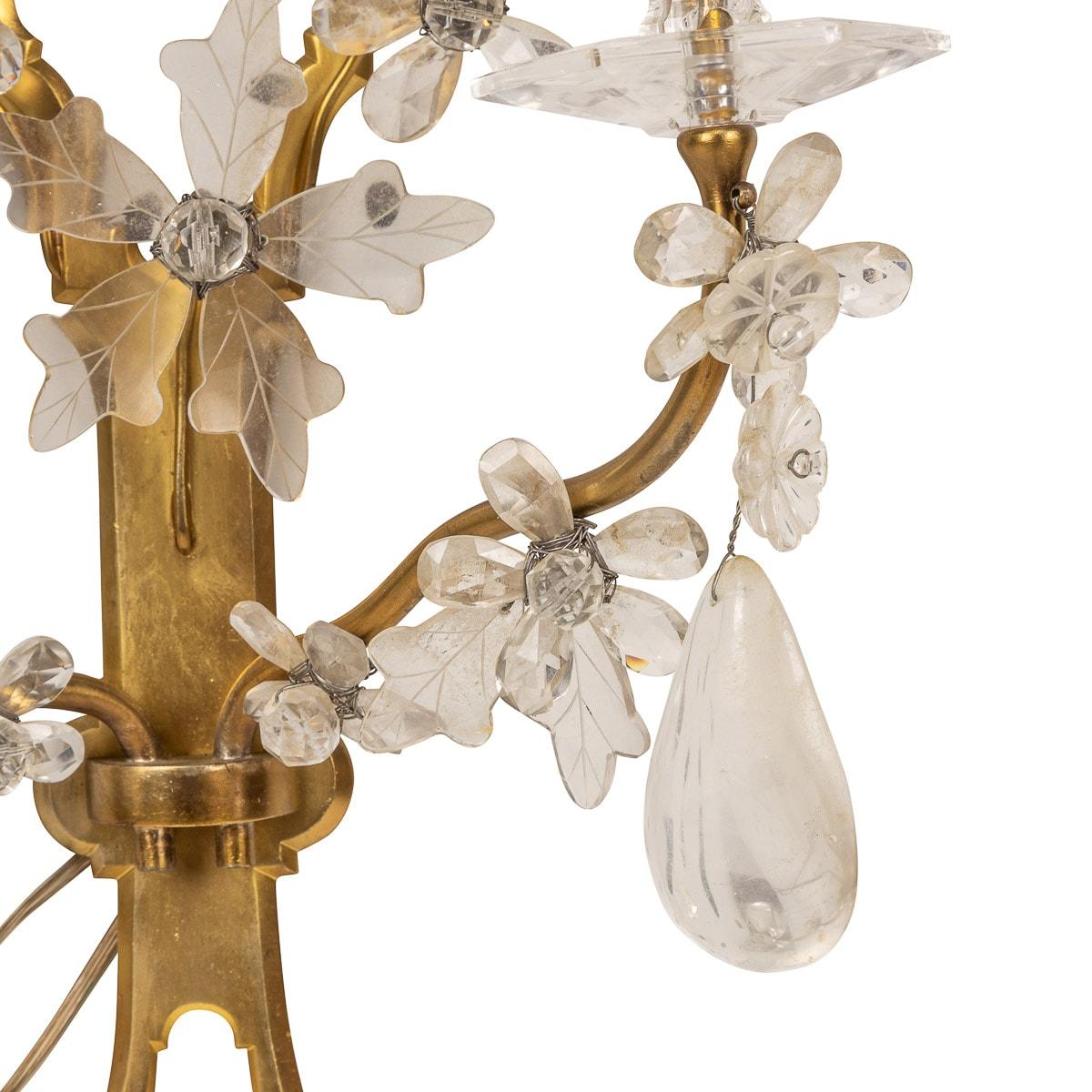 Rock Crystal 20th Century French Baroque Style D'appliques Wall Lights, Maison Bagues, c.1900 For Sale