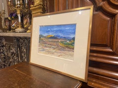 20th Century French Beach Painting in Giltwood Frame Signed Andre Barriere