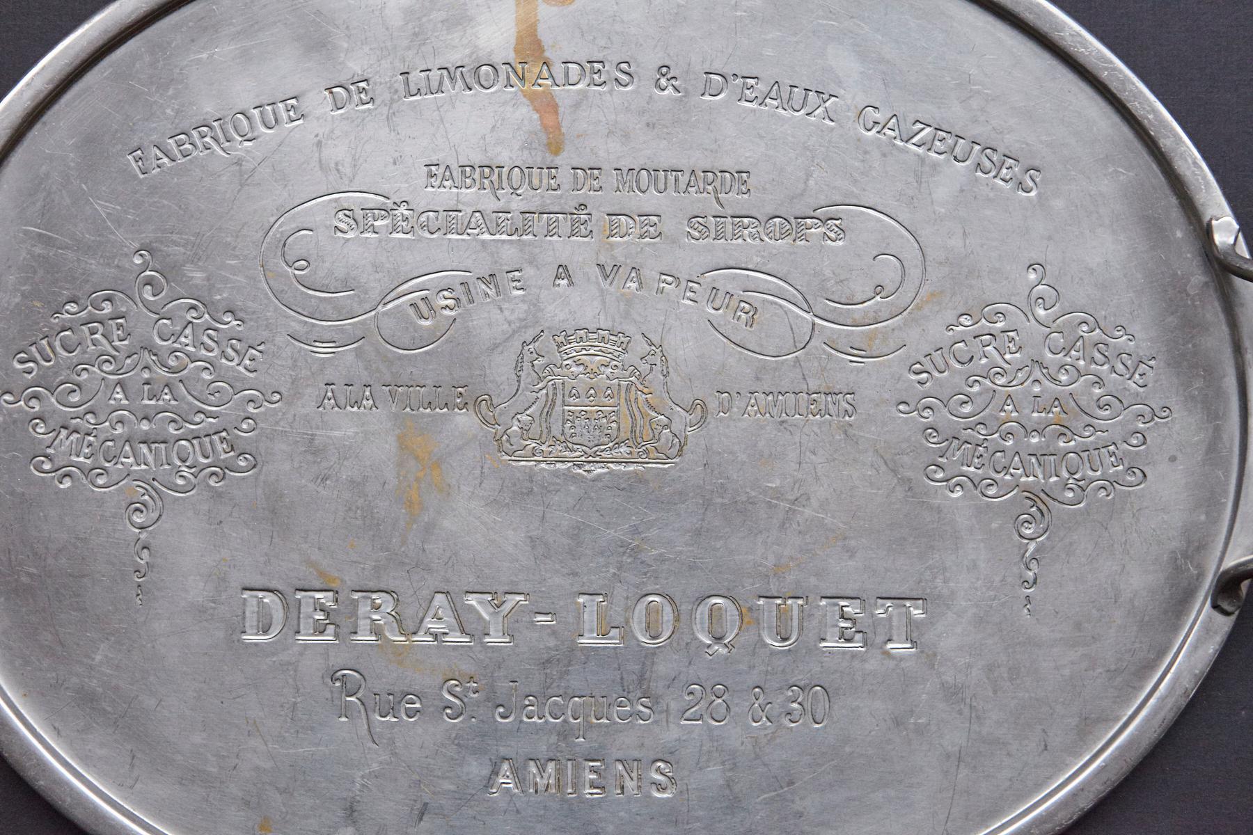 20th Century French Bistro Tray with Engraved with Local Advertising 3