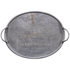 20th Century French Bistro Tray with Engraved with Local Advertising