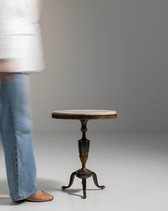 20th Century French Black Neoclassical Guéridon with Marble Top