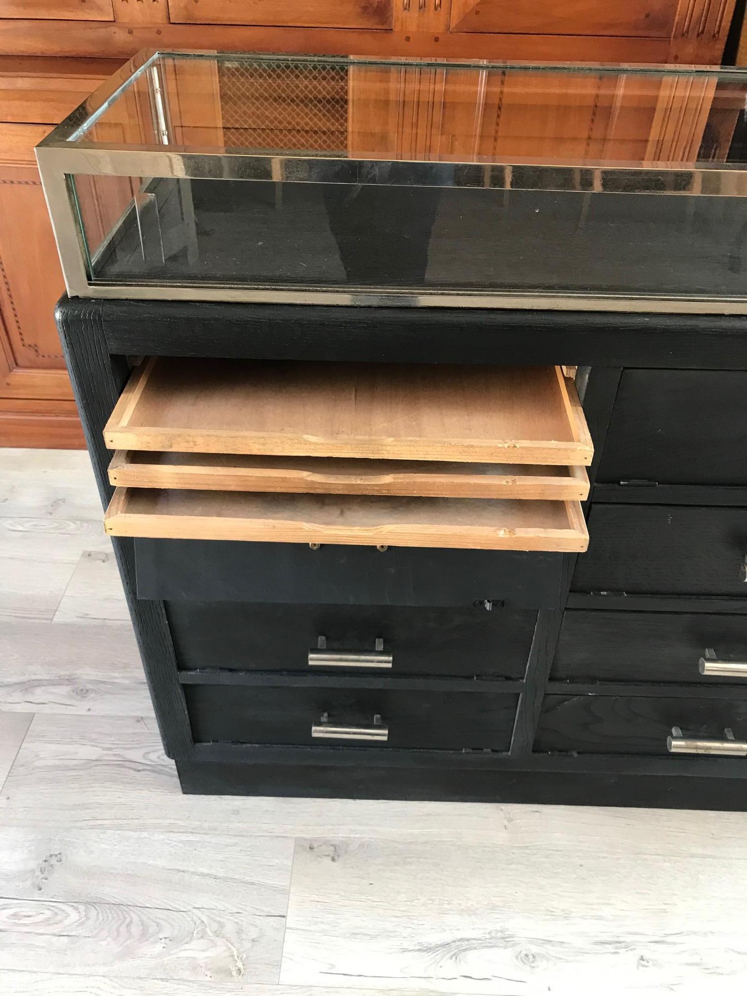 20th Century French Black Painted Chest of Drawer, 1900s 5