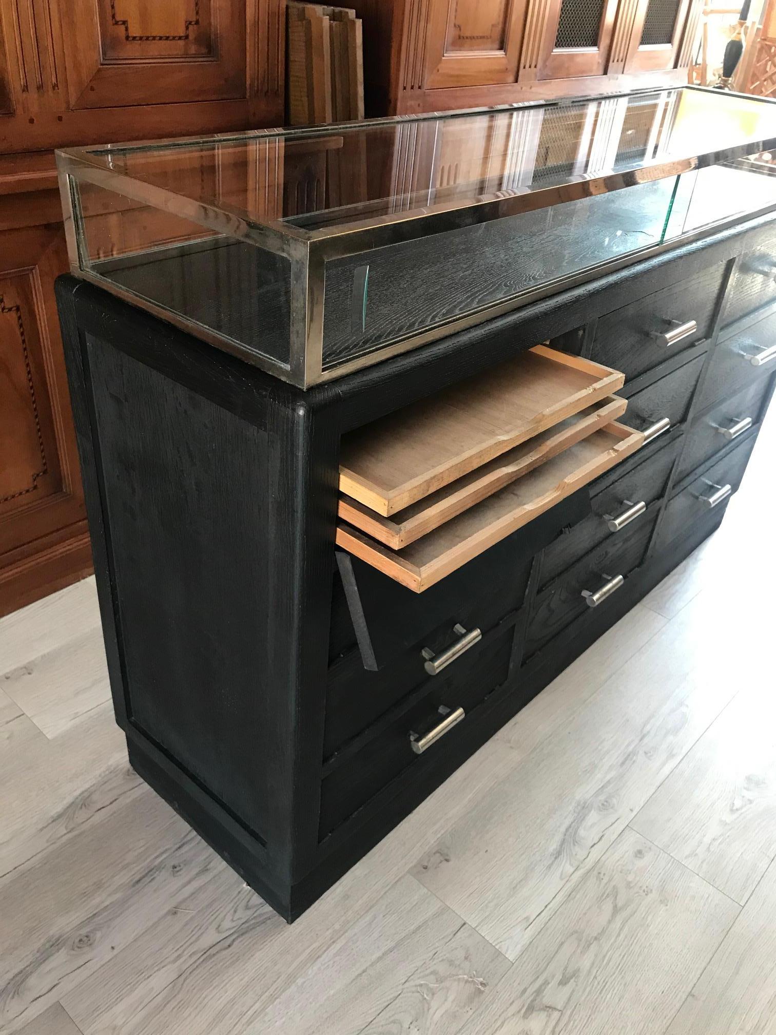 20th Century French Black Painted Chest of Drawer, 1900s 6
