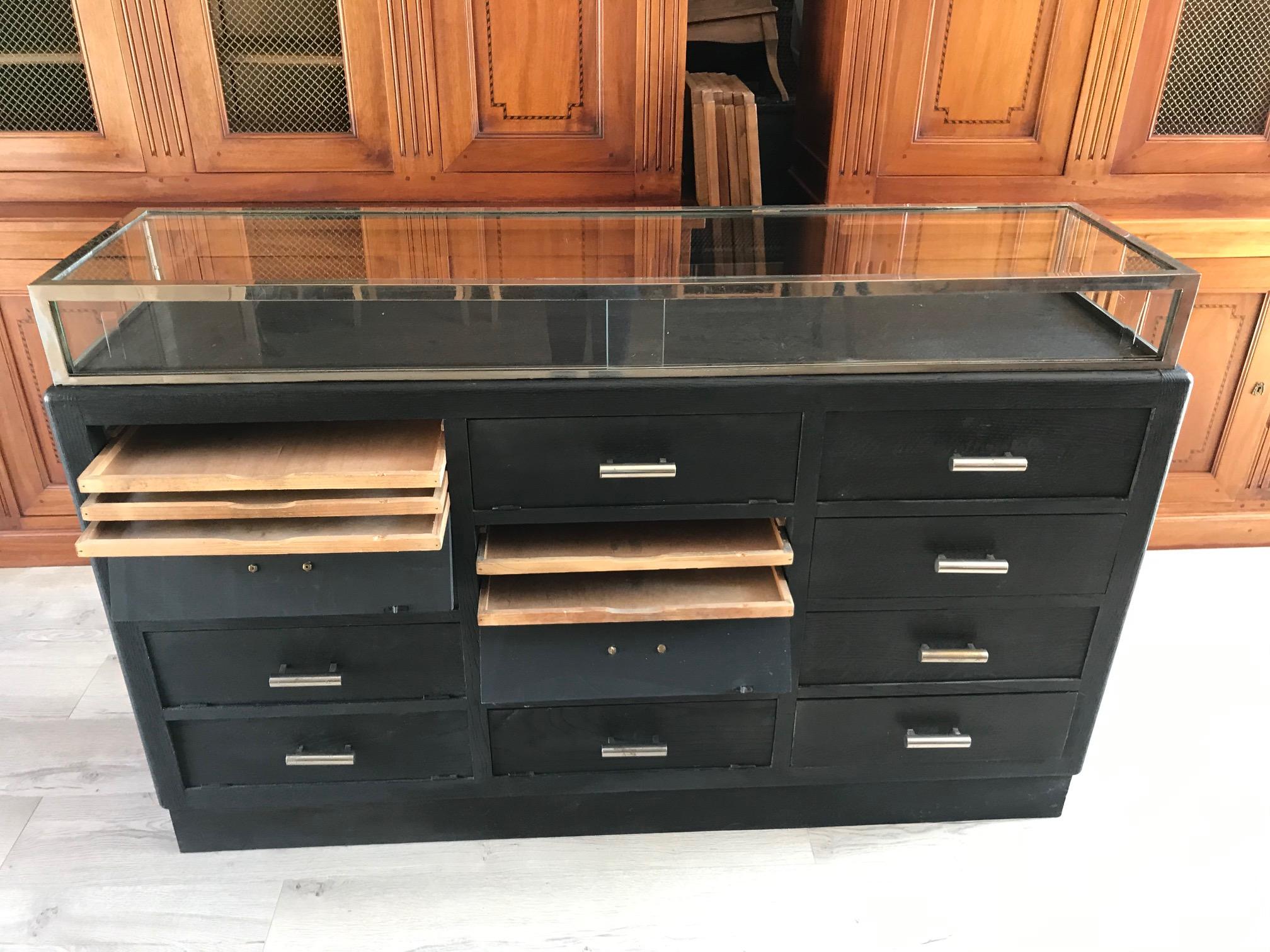 20th Century French Black Painted Chest of Drawer, 1900s 7