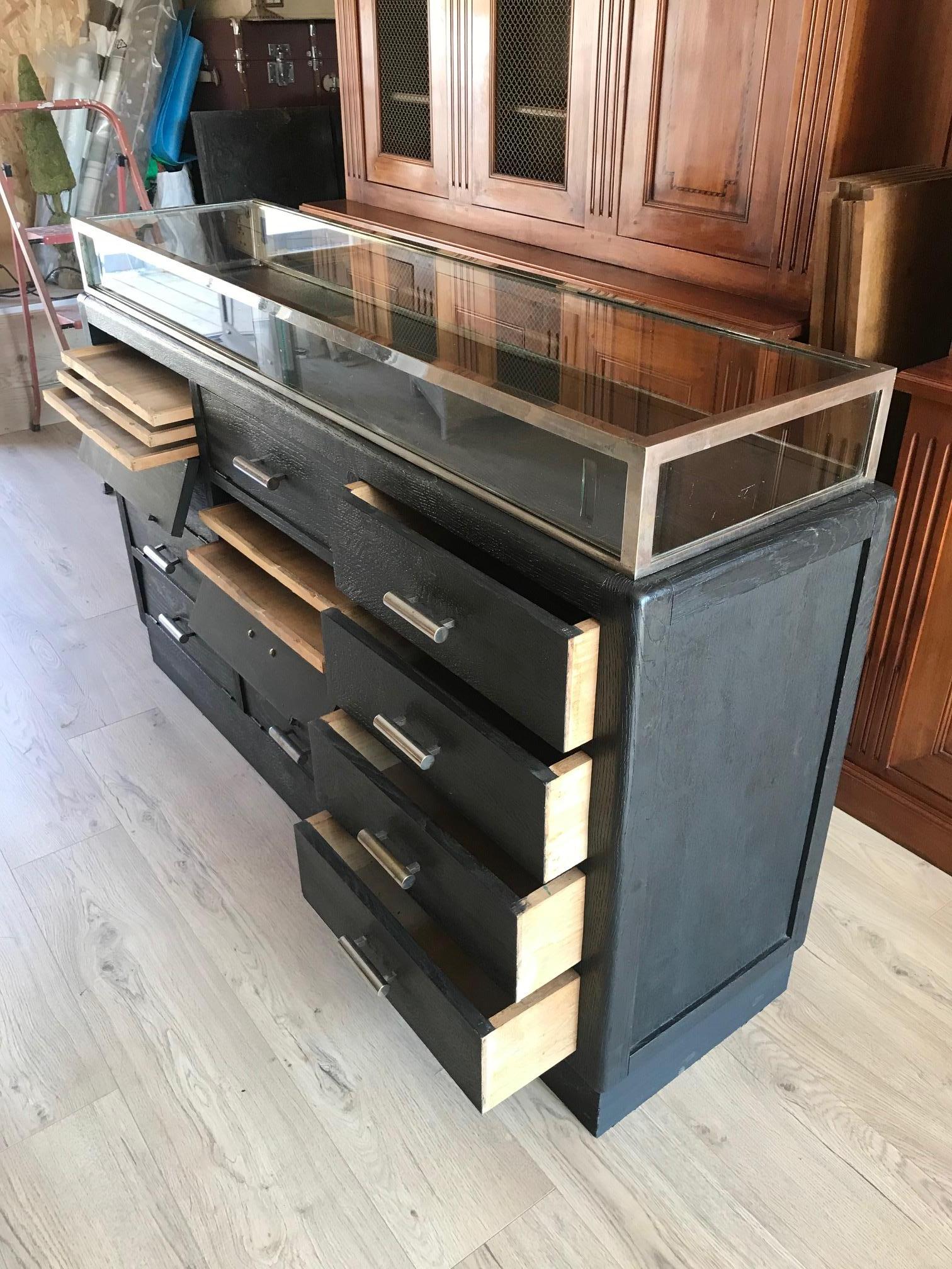 20th Century French Black Painted Chest of Drawer, 1900s 8