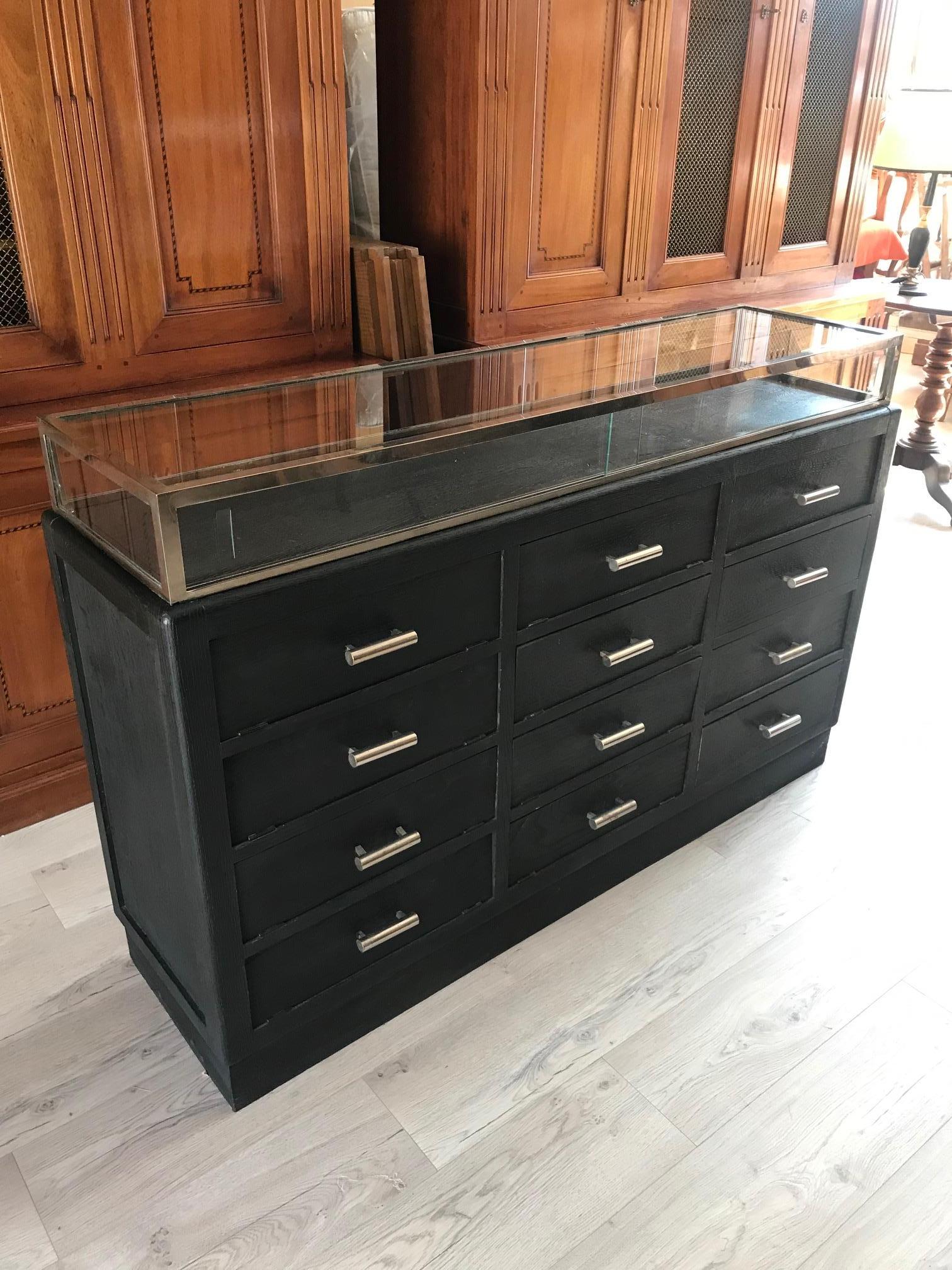 Early 20th Century 20th Century French Black Painted Chest of Drawer, 1900s