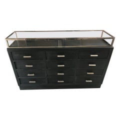 Antique 20th Century French Black Painted Chest of Drawer, 1900s