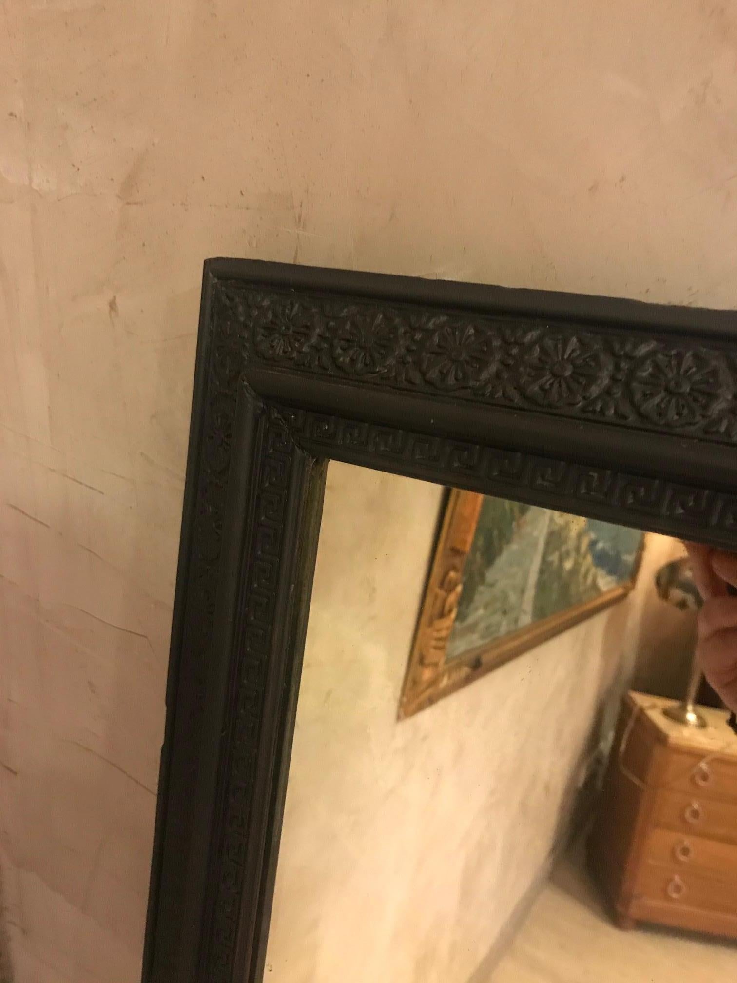 Early 20th Century 20th Century French Black Painted Mirror, 1900s