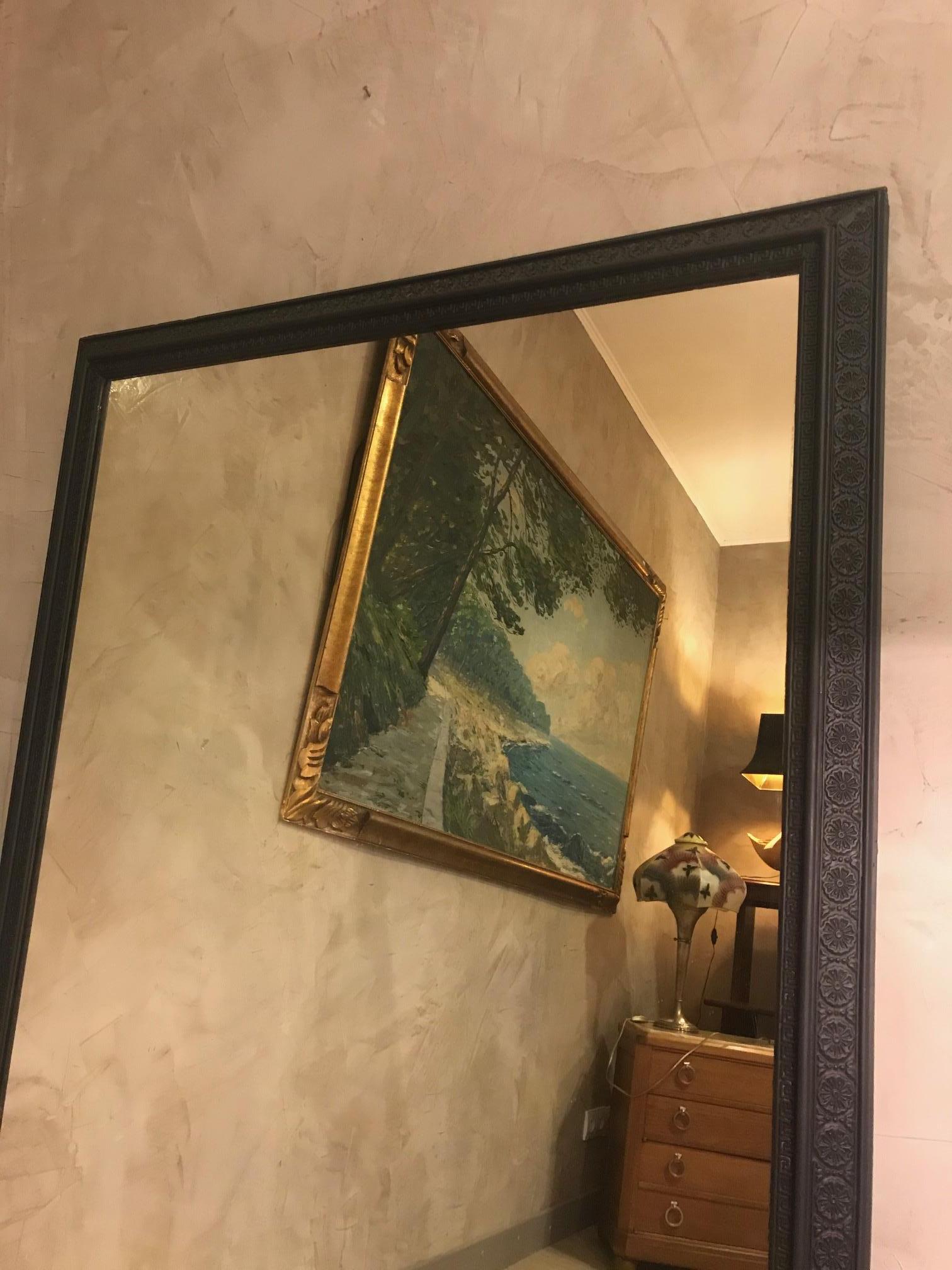 20th Century French Black Painted Mirror, 1900s 2