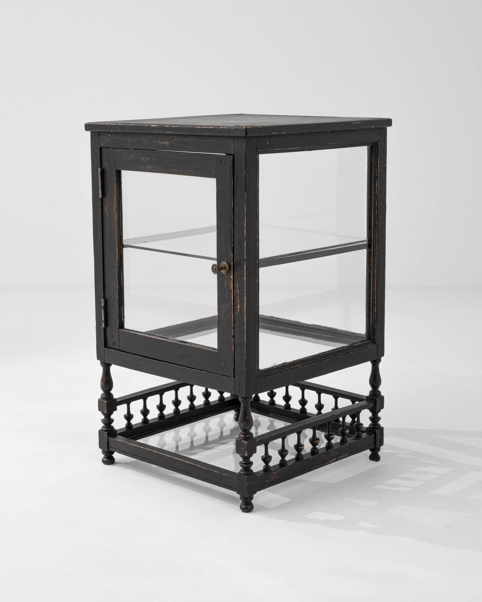 20th Century French Black Patinated Vitrine  For Sale 3