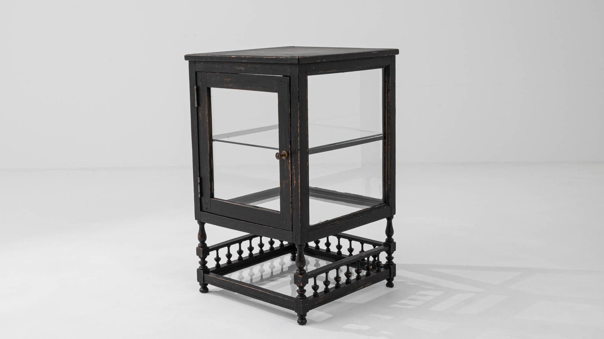 20th Century French Black Patinated Vitrine  For Sale 4