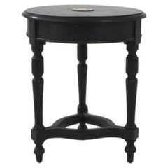 20th Century French Black Patinated Wooden Side Table