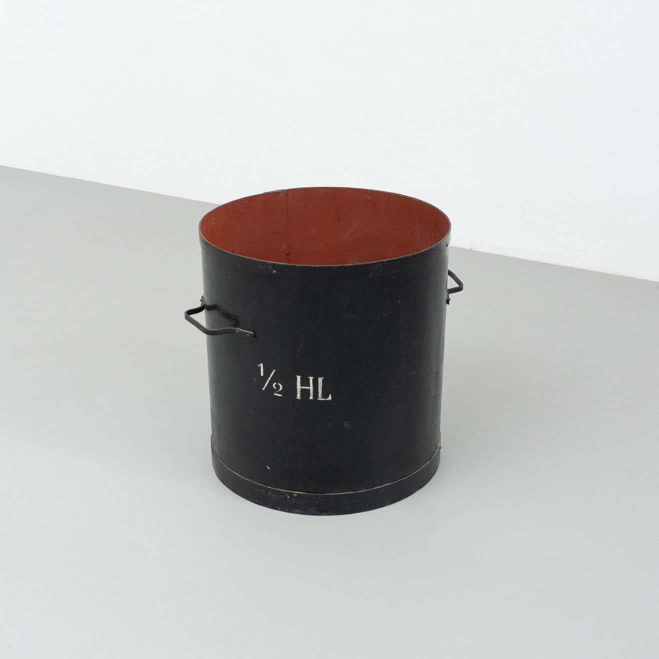 20th Century French Black Vintage Metal Bin For Sale 1