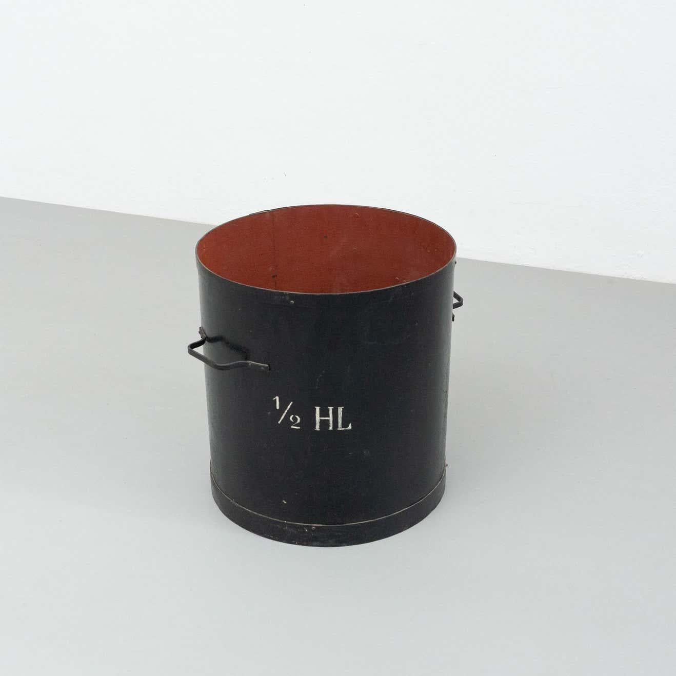 20th Century French Black Vintage Metal Bin For Sale 2