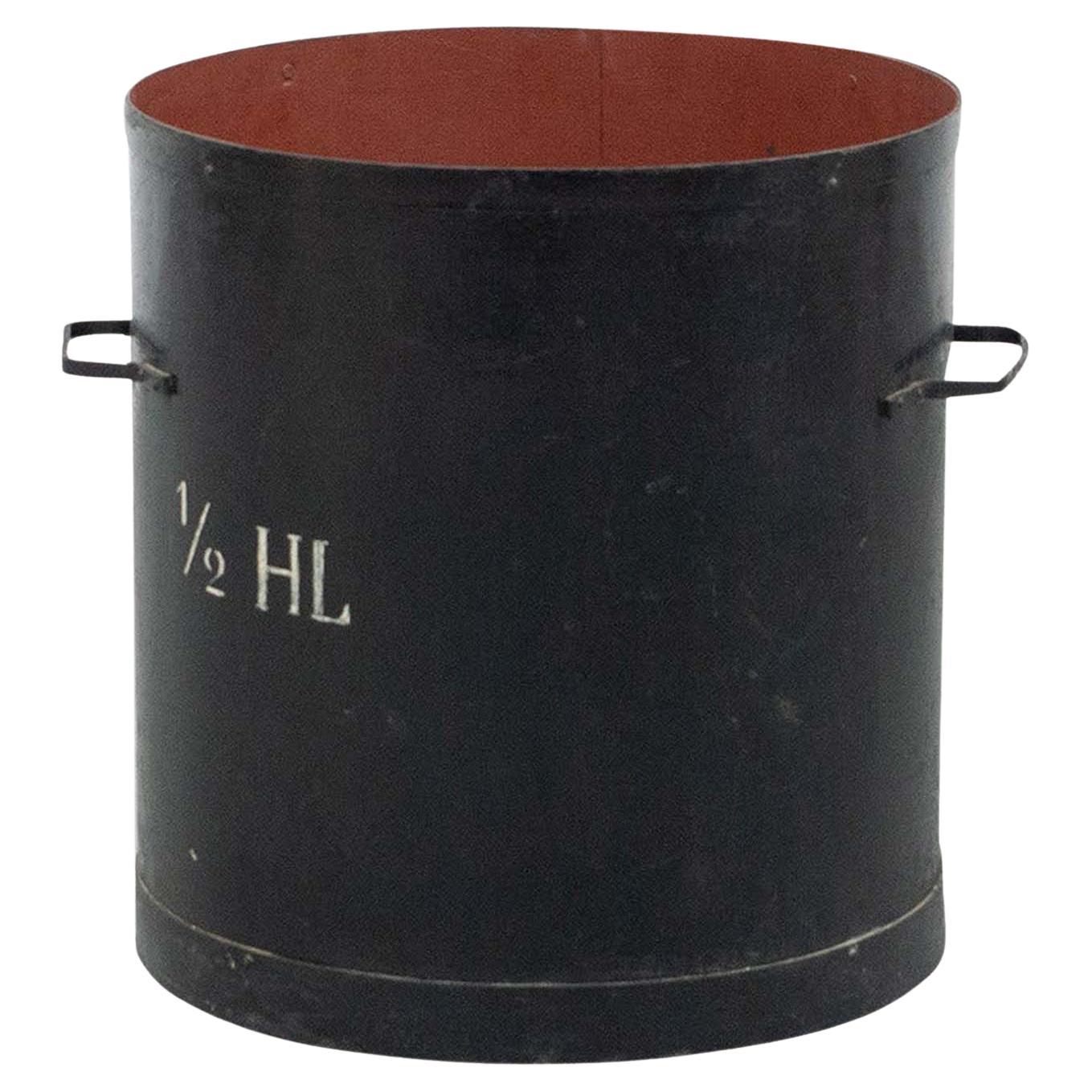 20th Century French Black Vintage Metal Bin For Sale