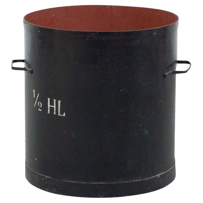 20th Century French Black Vintage Metal Bin For Sale at 1stDibs