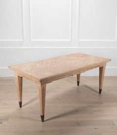 Tavolo in canna sbiancata francese del XX secolo