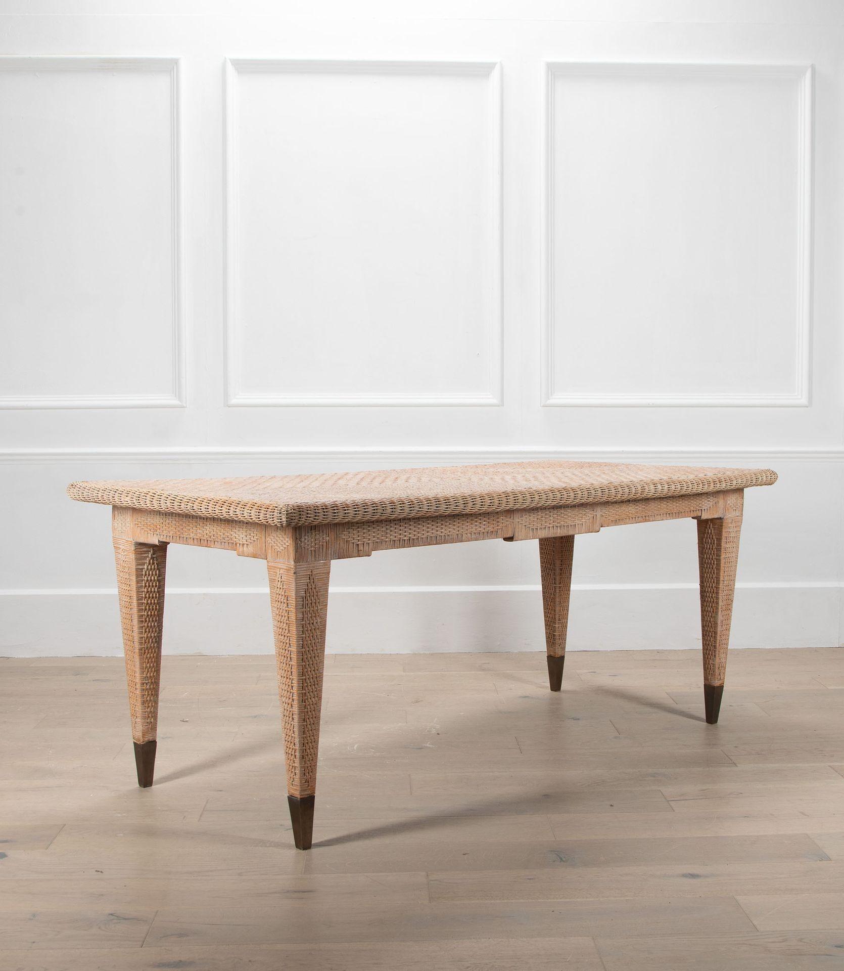 Mesa francesa de caña blanqueada del siglo XX Francés en venta