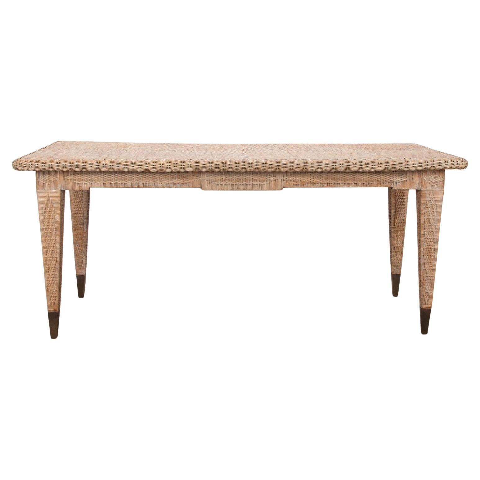 20th Century French Bleached Cane Table