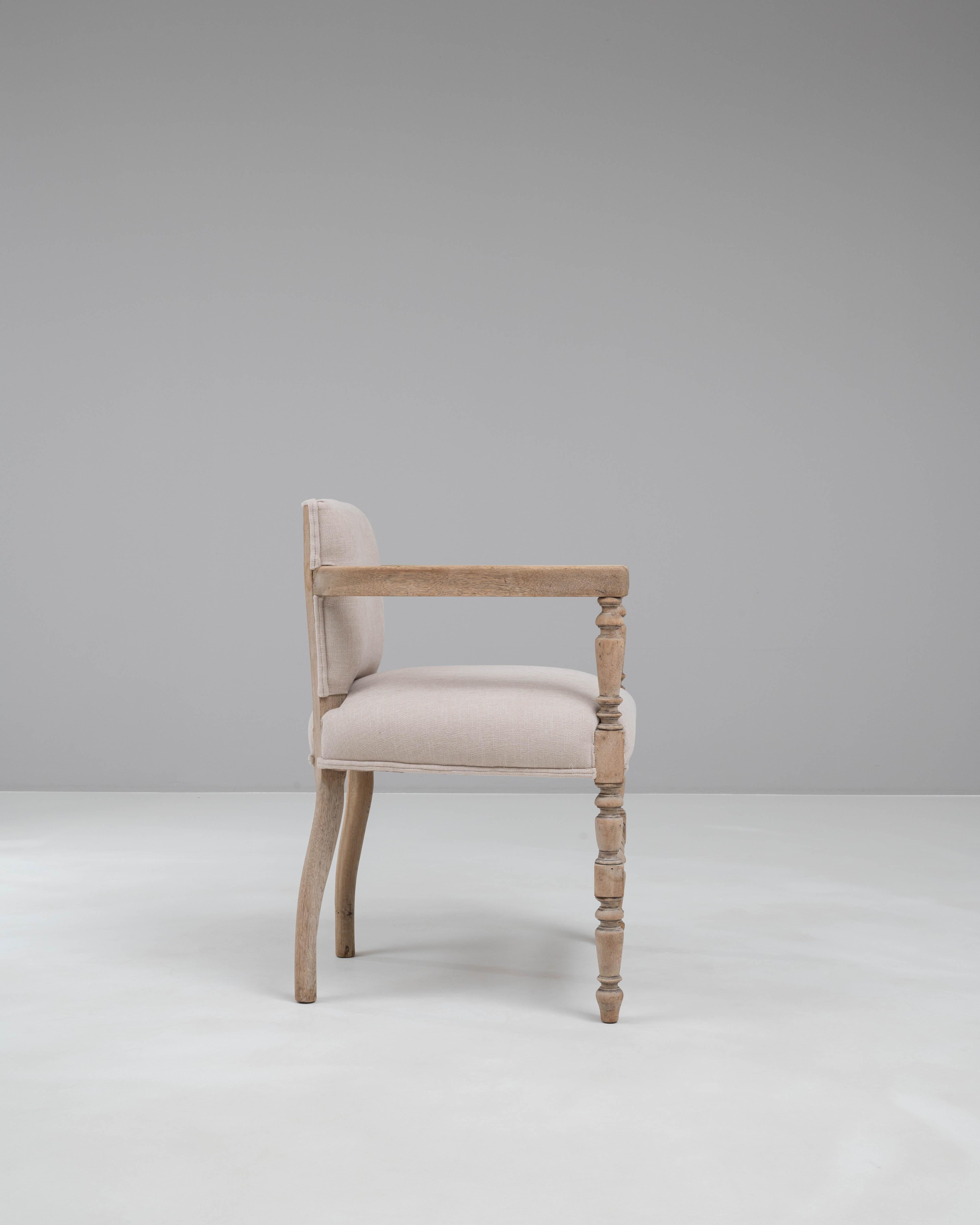 20th Century French Bleached Oak Armchair For Sale 1