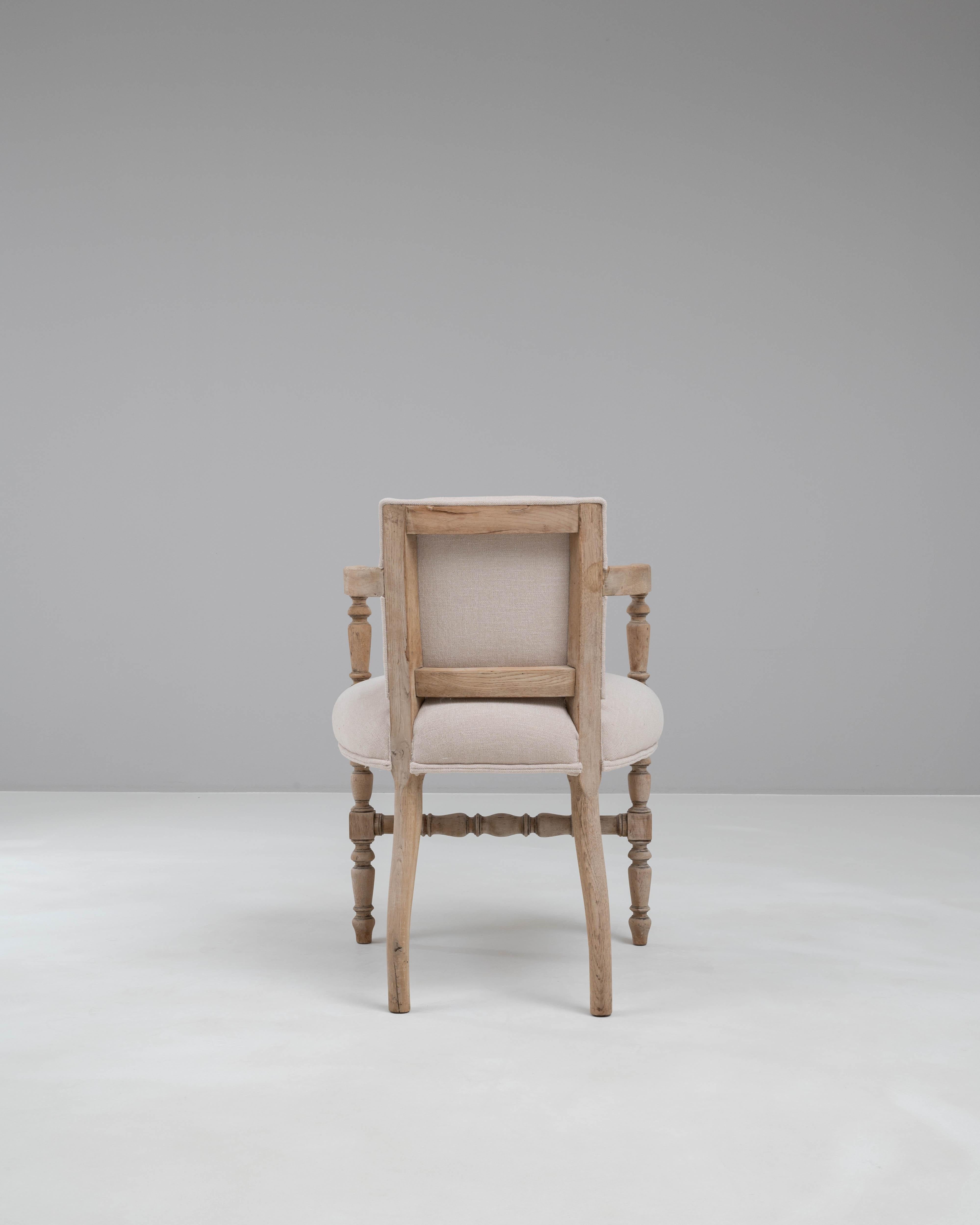 20th Century French Bleached Oak Armchair For Sale 2